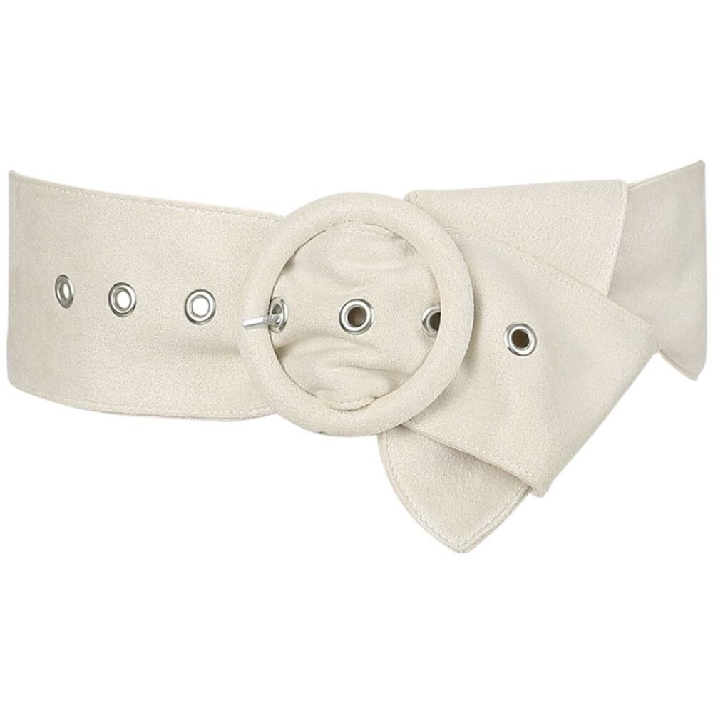 Wide Waist Belt, Vintage Round Buckle Obi Cinch Wide Waistband Belts Beige